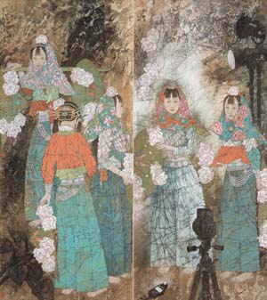 花之梦  168.5cm×178cm   纸本墨彩  2009年