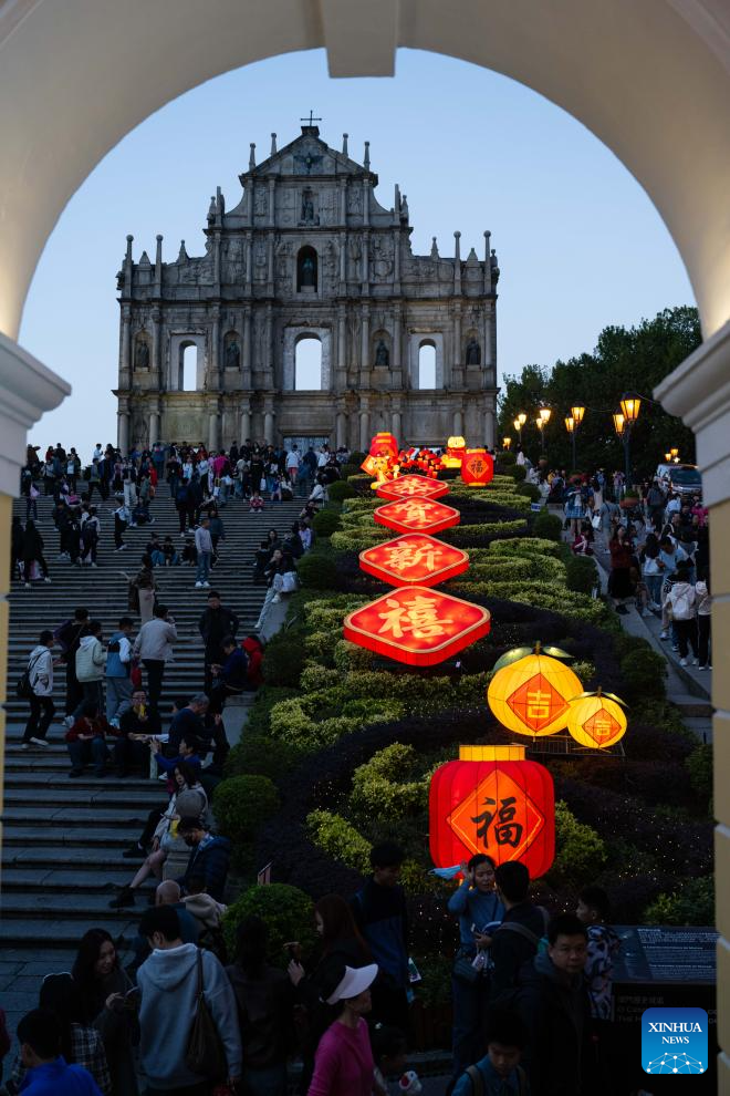 In pics: light installations in celebration of upcoming Spring Festival in Macao